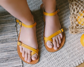 Barefoot Sandals, Wide Toe Box Sandals, Sustainable Barefoot Sandals, Barefoot Sandals For Women, Barefoot Sandals, Yellow Barefoot Sandal