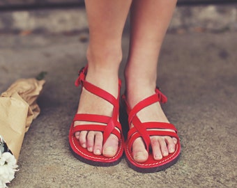 Greek Sandals, Leather sandals, Gladiator sandals, Greek Sandals women, Leather Flats, Gladiator, Red Leather Sandals, Summer Shoes