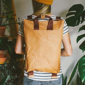 Lässiger Rucksack braun, Vegan Rucksack, Eco Rucksack, Eco freundlich, Rucksack, Minimalistischer Rucksack, Unisex Rucksack, Rucksack Rucksack