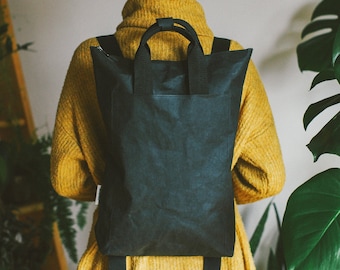 Black Casual Backpack, Sustainable Backpack, Vegan Backpack, Eco Friendly Backpack, Black Backpack, Eco Backpack, Unisex Backpack, Backpack