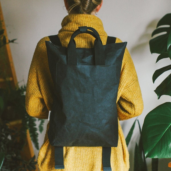 Black Casual Backpack, Sustainable Backpack, Vegan Backpack, Eco Friendly Backpack, Black Backpack, Eco Backpack, Unisex Backpack, Backpack