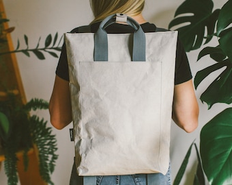 Casual Backpack In Grey, Eco Friendly Backpack, Vegan Backpack, Eco Backpack, Basic Backpack, Backpack, Minimalist backpack, Unisex Backpack