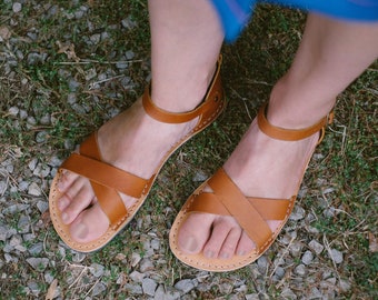 Sandales minimalistes, Sandales pieds nus pour femme en mousse, Sandales pieds nus en cuir pour femme, Sandales pieds nus durables, Sandales pieds nus pour femme
