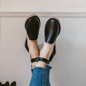 Black Loafers, Sustainable Leather Sandals, Leather Sandals Women, Black Ankle Strap Sandals, Ankle Strap Sandals, Summer Flats