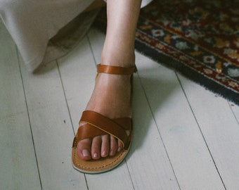 Brown Leather Women Sandals, Women Leather Sandals, Summer Sandals, Brown Sandals Women, Strappy Sandals, Summer Shoes