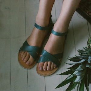 Summer Sandals, Green Blue Women Sandals, Leather Sandals, Women Sandals, Summer Shoes, Open Toe Sandals, Summer Sandals, Sandals