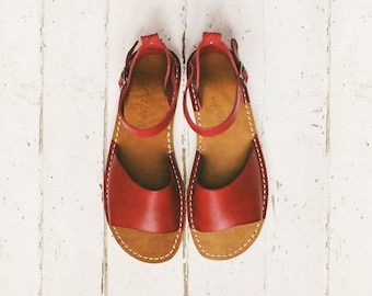 Peep Toe Sandals, Ankle Sandals, Strappy Sandals, Flat Sandals, Summer Shoes, Women's Shoes,  Leather Flats, Strappy Sandals, Casual Sandals