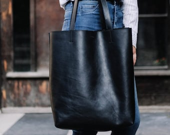 Big Vegan Tote Bag, Black Vegan Leather Tote, Black Tote Bag, Vegan Leather Tote Bag, Large Vegan Leather Tote, Modern Vegan Leather Tote,