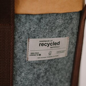 Eco Friendly Brown Tote Bag, Sustainable Tote Bag, Felt Tote Bag, Sustainable Bag, Eco Friendly Bag, Tote Bag, Eco Bag, Recycled Materials image 3