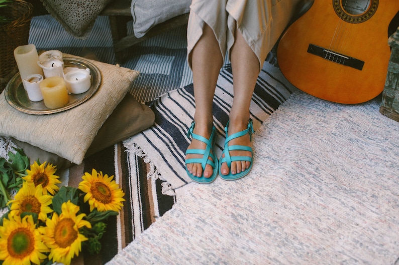 orange chaco sandals