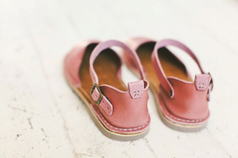 Sustainable Shoes Leather Pink Leather Shoes Summer Flats Etsy