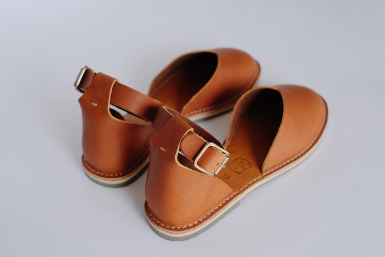 Sustainable Leather Sandals, Leather Shoes, Light Brown Sandals, Women Sandals, Flat Shoes, Women Shoes, Summer Shoes, Slip Ons image 5