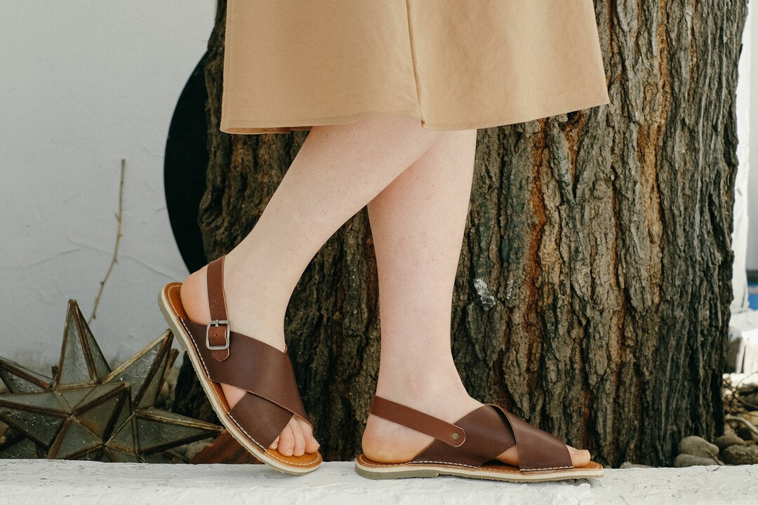 Leather Sandals, Brown Flip-flops, Leather Flip-flops, Flipflops, Women
