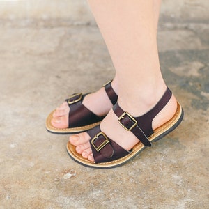 Sandales confortables, sandales décontractées, sandales bohèmes, sandales avec boucle, chaussures d'été, chaussures pour femmes, sandales marron, chaussures marron vintage image 3