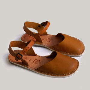 Flat Leather Sandals, Slippers, Women slippers, Comfortable Sandals, Summer Flats, Women Sandals, Casual Sandals, Brown Leather Flats image 3