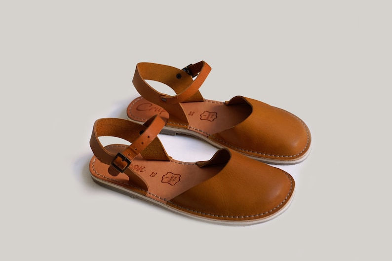 Flat Leather Sandals, Slippers, Women slippers, Comfortable Sandals, Summer Flats, Women Sandals, Casual Sandals, Brown Leather Flats image 3