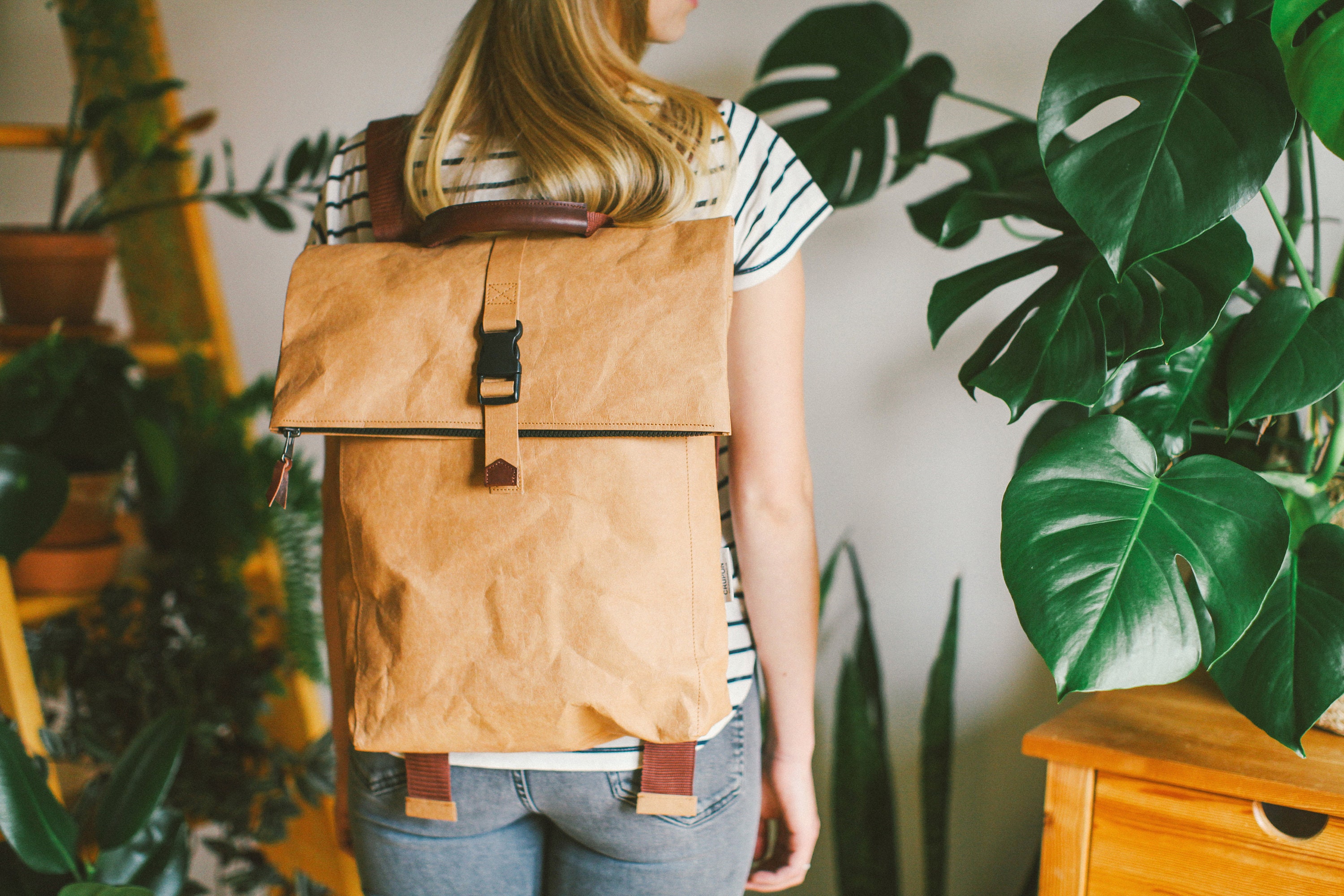 Floded Backpack Folded Top Backpack, Gray Rucksack Backpack, Eco Friendly Backpack ...