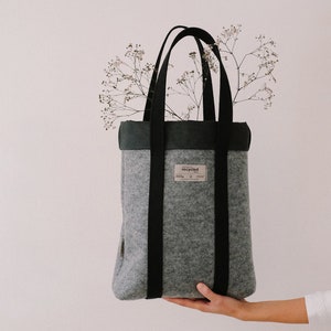 Eco Friendly Brown Tote Bag, Sustainable Tote Bag, Felt Tote Bag, Sustainable Bag, Eco Friendly Bag, Tote Bag, Eco Bag, Recycled Materials Black