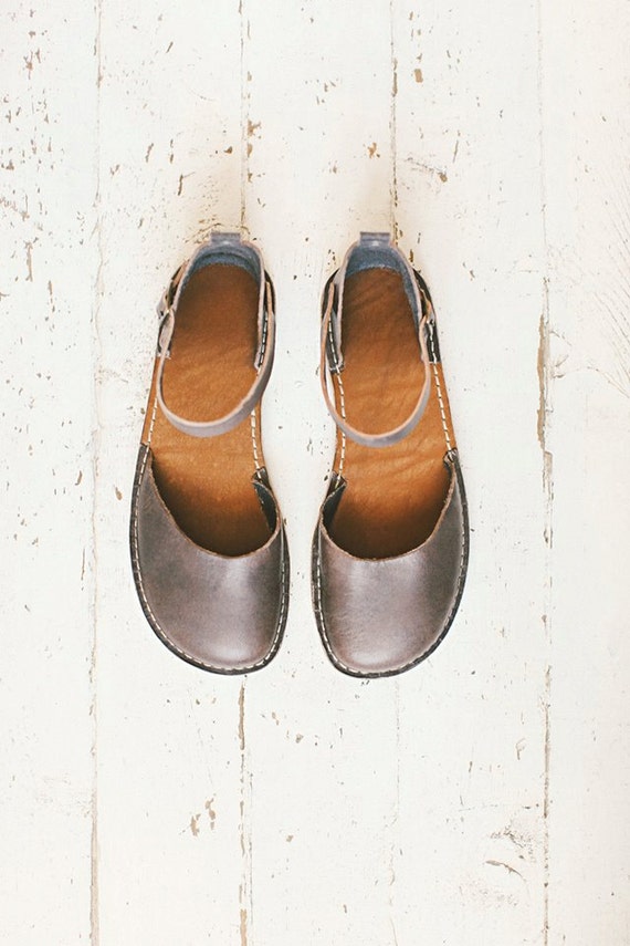 Brown Handmade Sandals, Leather Sandals, Sustainable Sandals,Leather Flats, Slingback Sandals, Flat Sandals, Casual Leather Shoes