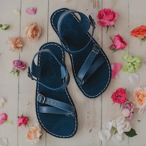 Handgefertigte Barfuß-Ledersandalen, Minimalistische Damensandalen, Breite Zehenbox, Null-Drop, Weiche Leder-Sommerschuhe, Benutzerdefinierte Passform