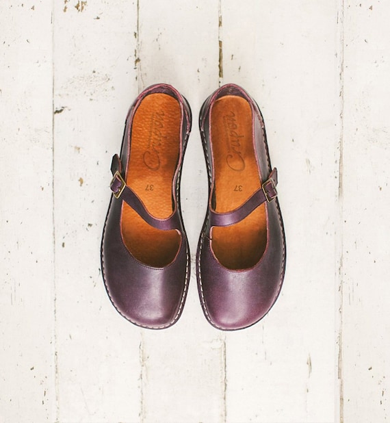 Mary Jane Shoes Women Aubergine Janes Flats - Leather Mary Jane Flats Womens Mary Jane Shoes Women Aubergine Janes Flats - Leather Mary Jane Flats Womens