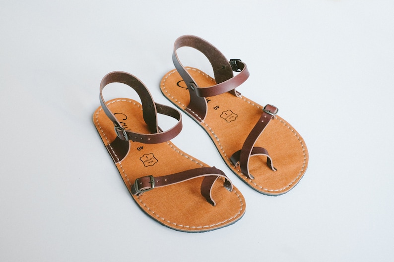 Wide Toe Box Sandals , Brown Barefoot Sandals Women Leather, Sustainable Barefoot Sandals, Barefoot Sandals For Women, Barefoot Sandals image 10