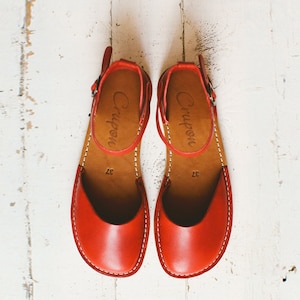 Handmade Women Sandals In Red Color, Red Leather Sandals, Summer Shoes, Women Shoes, Leather Sandals, Sandals