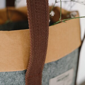 Eco Friendly Brown Tote Bag, Sustainable Tote Bag, Felt Tote Bag, Sustainable Bag, Eco Friendly Bag, Tote Bag, Eco Bag, Recycled Materials image 2