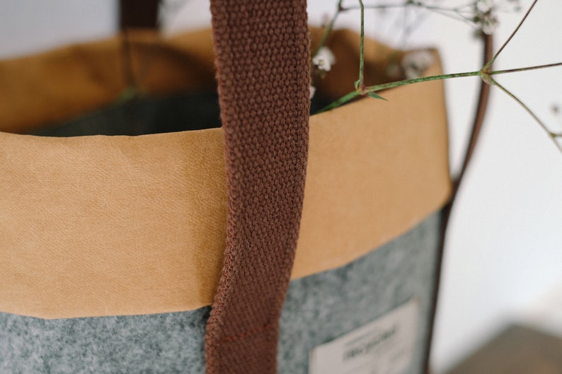 Eco Friendly Brown Tote Bag, Sustainable Tote Bag, Felt Tote Bag, Sustainable Bag, Eco Friendly Bag, Tote Bag, Eco Bag, Recycled Materials image 2