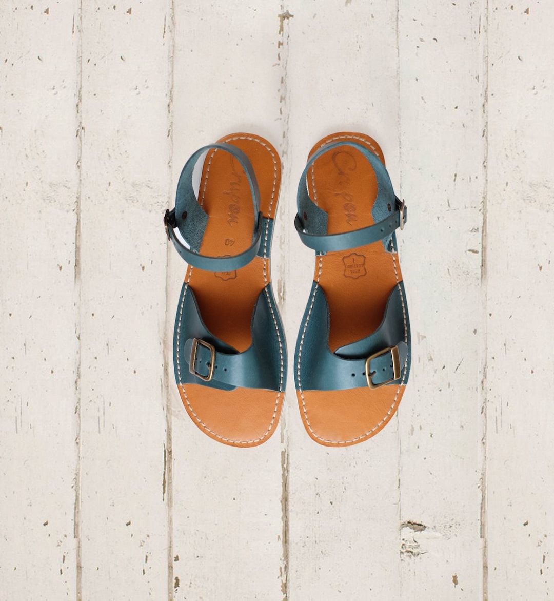 Sandalias Tobillo, Sandalias Azules, Sandalias Cómodas, Ajuste