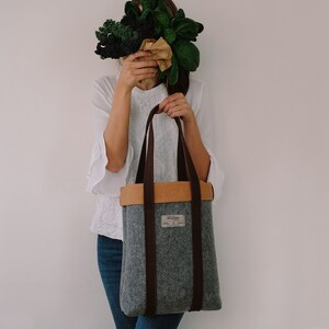 Eco Friendly Brown Tote Bag, Sustainable Tote Bag, Felt Tote Bag, Sustainable Bag, Eco Friendly Bag, Tote Bag, Eco Bag, Recycled Materials image 4