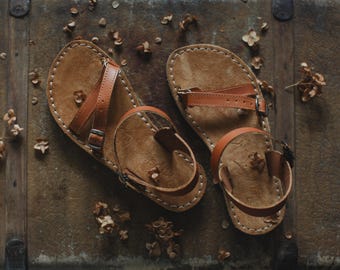 Sandalias de cuero estilo descalzo, zapatos minimalistas hechos a mano, forma natural del pie, puntera ancha, sandalias de caída cero, para mujer.