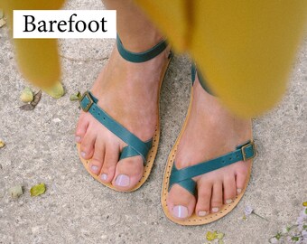 Duurzame Barefoot Sandalen Barefoot Sandals Vrouwen Leer - Etsy België