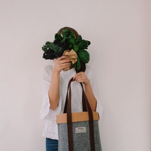 Eco Friendly Brown Tote Bag, Sustainable Tote Bag, Felt Tote Bag, Sustainable Bag, Eco Friendly Bag, Tote Bag, Eco Bag, Recycled Materials image 8