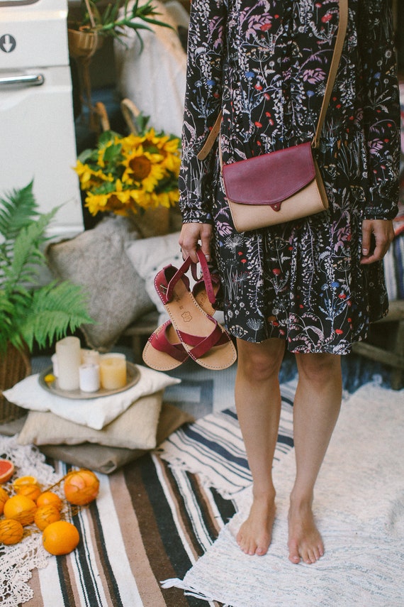 Leather Sandals, Marsala Sandals, Bordeaux Women Sandals, Women Sandals, Summer Shoes, Open Toe Sandals, Summer Sandals, Strappy Sandals