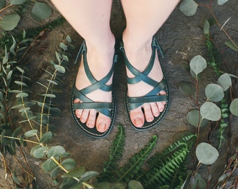 Gladiator Sandals, Blue Green Sandals, Greek Sandals, Leather Sandals, Strappy Sandals, Summer Shoes, Blue Sandals, Comfortable Sandals