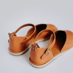 Leather Women Sandals, Brown Sandals, Sustainable Sandals, Leather Flats, Slingback Sandals, Flat Sandals, Casual Leather Shoes, Sandals image 10