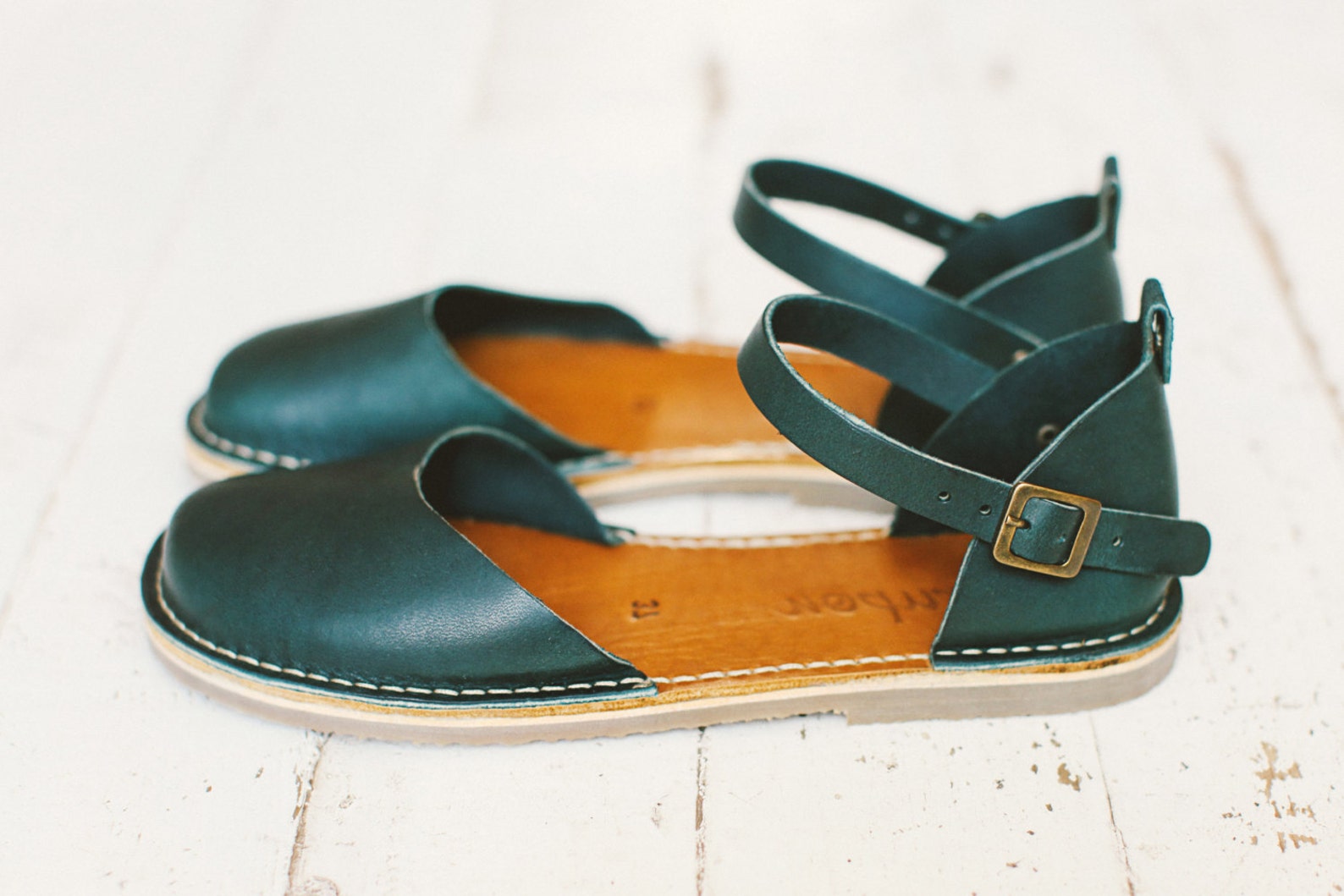 Dark Green Sandals Handmade Women Sandals Dark Color Marry Etsy