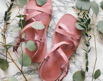 Greek Leather Sandals, Greek Sandals, Summer Sandals, Blush Pink Sandals, Gladiator Sandals, Boho Sandals, Pink Sandals, Women Sandals