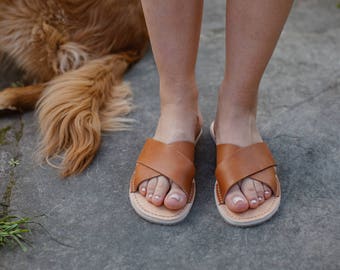 Women Leather Flats, Sustainable Sandals, Flip-Flops,  Strappy Sandals, Casual Sandals, Flat Sandals, Leather FlipFlops, Sandals Leather