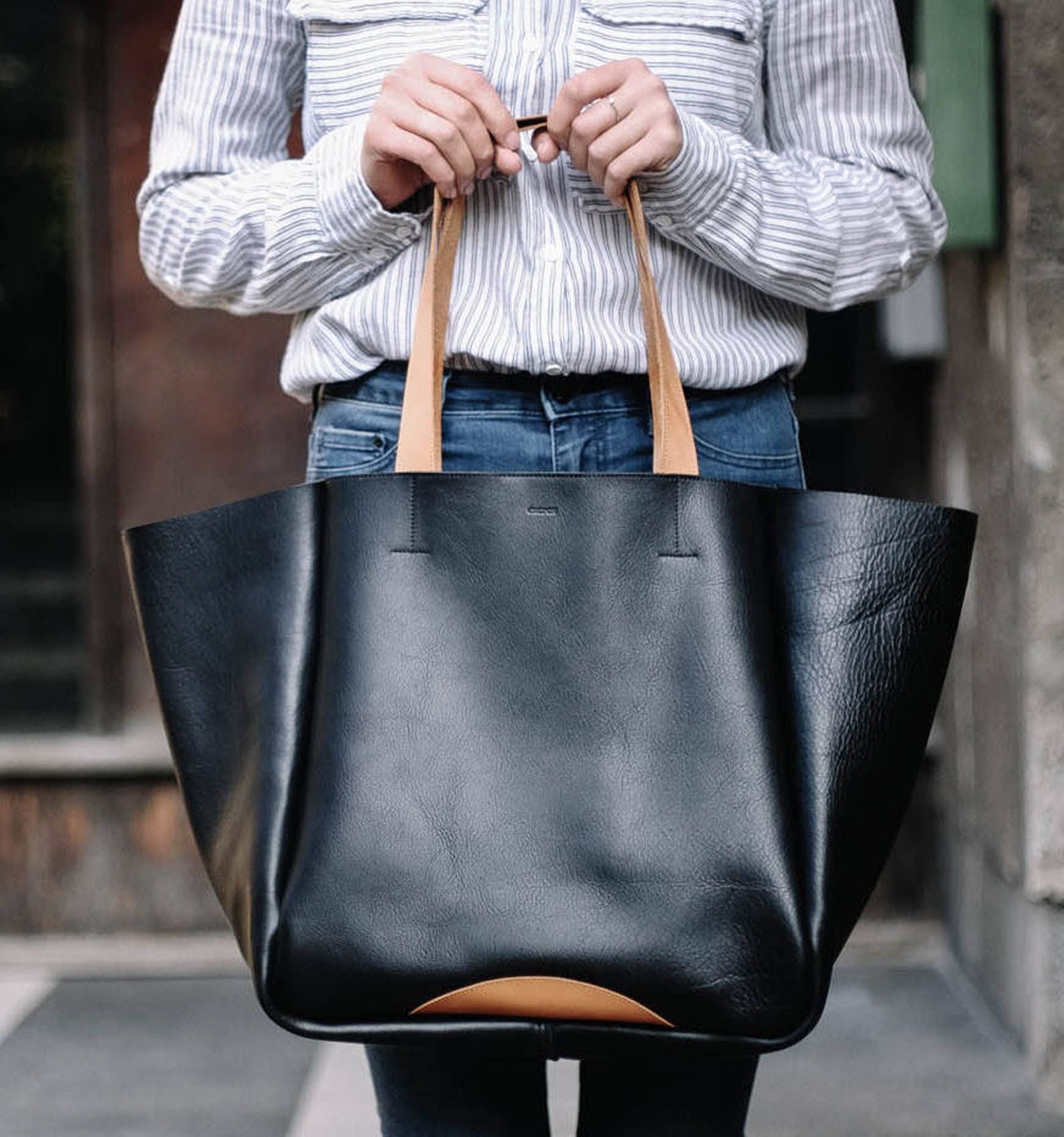 Brook Vegan Leather Pocket Top