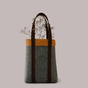 Eco Friendly Brown Tote Bag, Sustainable Tote Bag, Felt Tote Bag, Sustainable Bag, Eco Friendly Bag, Tote Bag, Eco Bag, Recycled Materials image 6