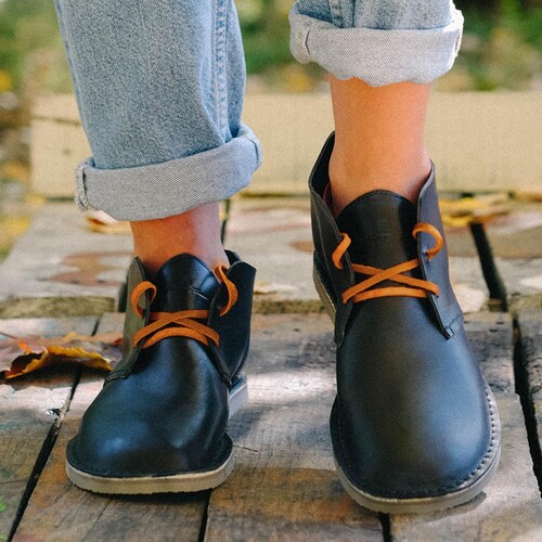 leather ankle high boots