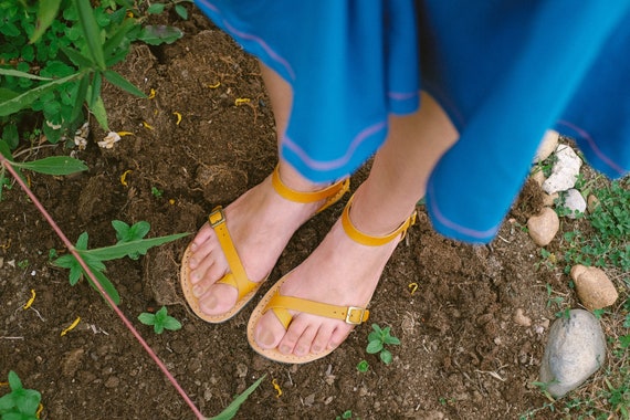 Wide Toe Box Sandals, Barefoot Sandals Women Leather, Sustainable