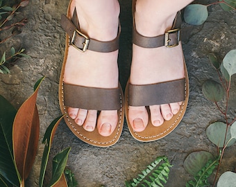 Vintage Brown Leather Sandals, Summer Sandals, Brown Sandals, Summer Shoes, Leather Sandals, Handmade Sandals, Sandals