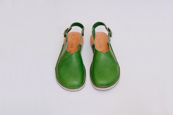 Green Sandals Slingbacks Slingback Sandals Women Sandals | Etsy