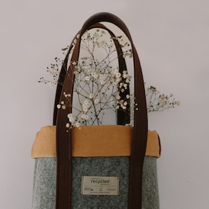Eco Friendly Brown Tote Bag, Sustainable Tote Bag, Felt Tote Bag, Sustainable Bag, Eco Friendly Bag, Tote Bag, Eco Bag, Recycled Materials image 7