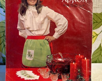 Vintage 1970s Hallmark Christmas Apron UNUSED