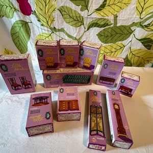 Vintage 1960s Marx Doll House Little Hostess Dollhouse Furniture in Original Boxes 16 Pieces