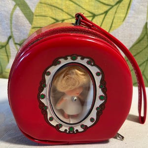 Vintage 1960s Liddle Kiddle Clone Mini Doll in Red Purse Hong Kong ADORABLE
